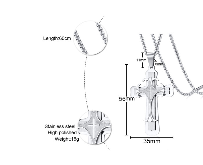 Wholesale Multiple Muslim Cross Necklace Stainless Steel Cross Pendant Necklace