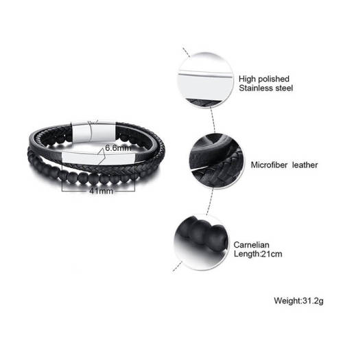 Wholesale Mens Personalized Leather Bracelet