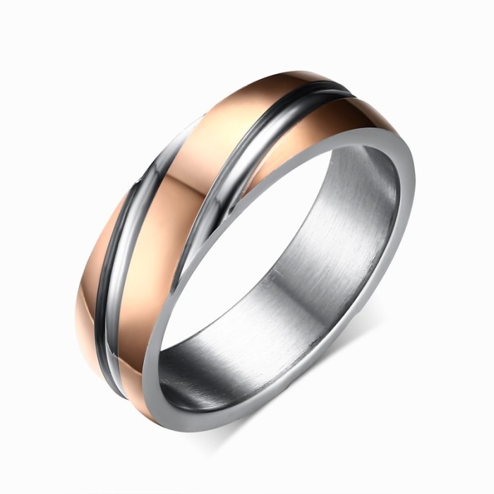 Women Rose Gold Stainless Steel Ring
