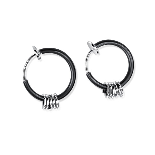 Wholesale Stainless Steel Hip Hop Hoop Earrings