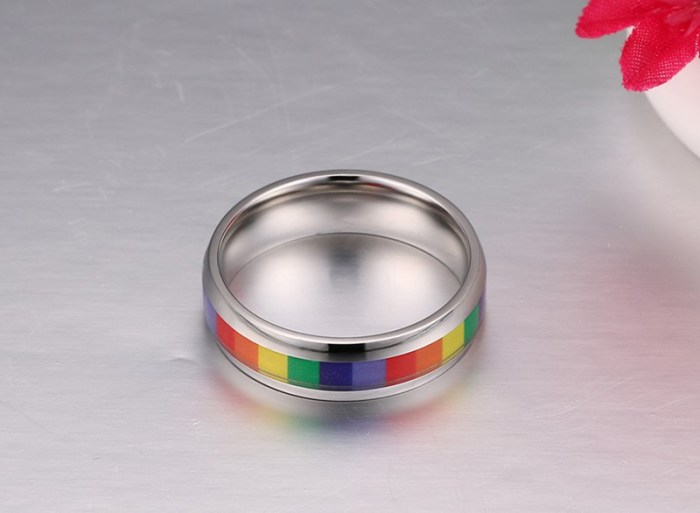 Wholesale Stainless Steel Gay Pride Rings for Sale