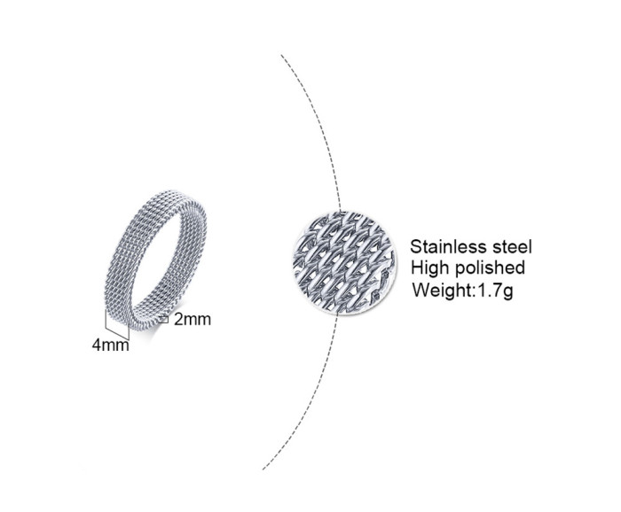 Wholesale Stainless Steel Wedding Bands Mesh Couple Rings