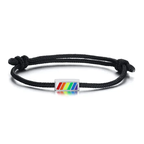 Wholesale Stainless Steel Rainbow Beads Rope Bracelet