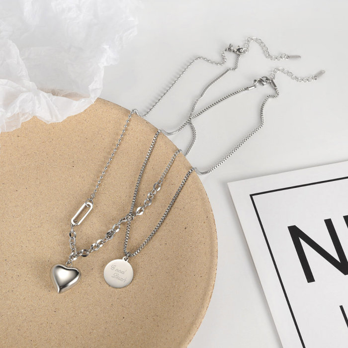 Wholesale Double Layers Necklace Stainless Steel