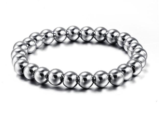 8mm Stainless Steel Beads Bracelet