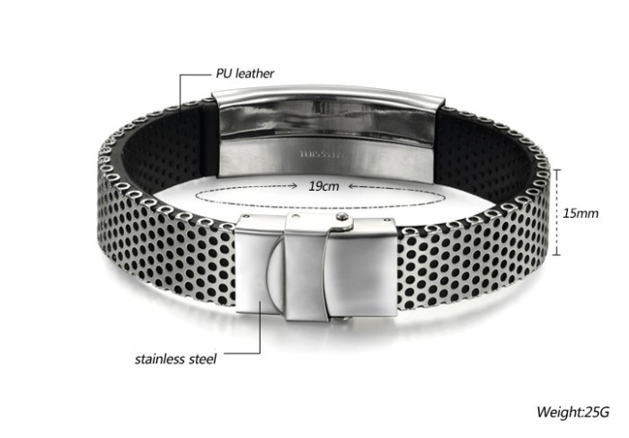 Stainless Steel Leather Bracelet China