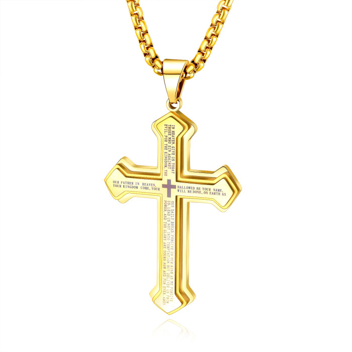 Wholesale Stainless Steel Cross Pendant and Chain Mens