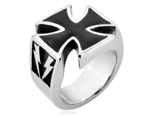 Wholesale Stainless Steel Mens Iron Cross Ring