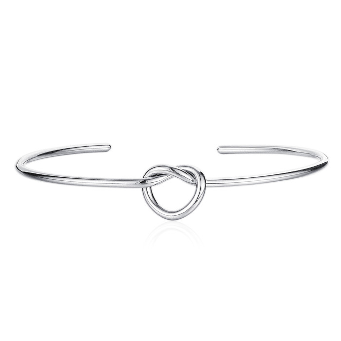 Wholesale Stainless Steel Simple Love Knot Cuff Bracelet For Women