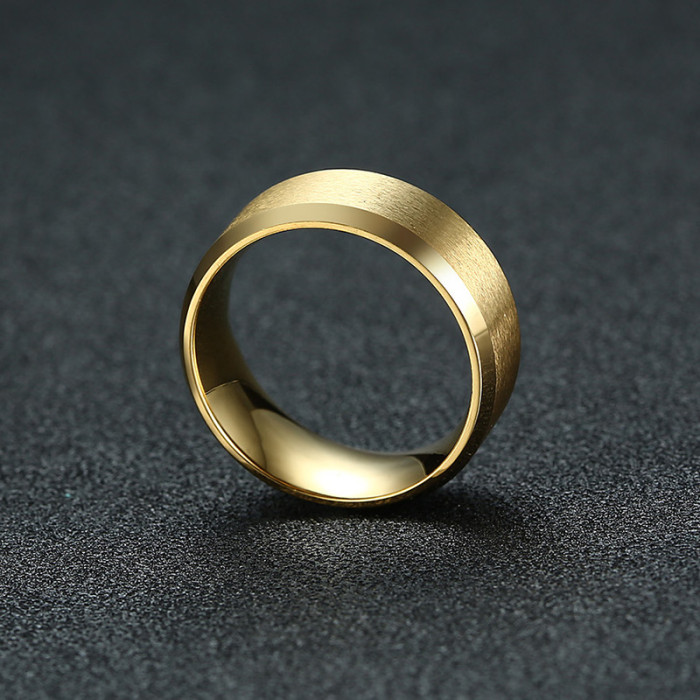 Stainless Steel 8mm Gold Wedding Band