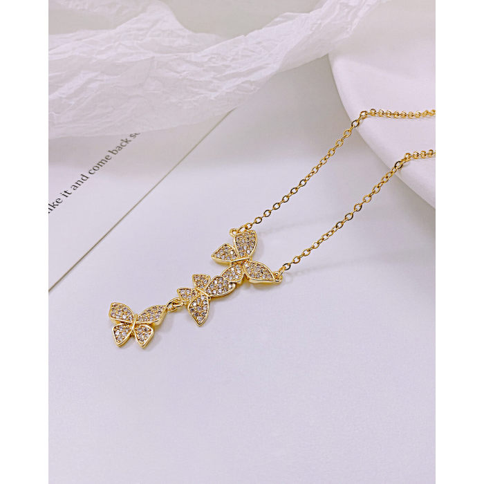 Wholesale Brass Women Necklace with Butterfly