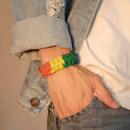 Wholesale Handmande Rope Rainbow Bracelet