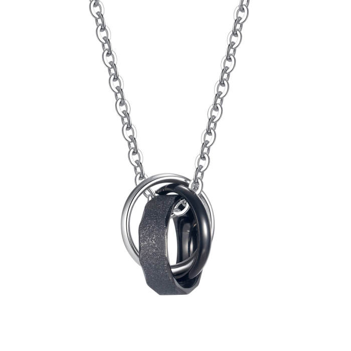 Wholesale Stainless Steel Three Ring Couple Pendant