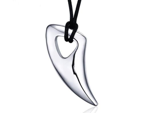 Black Stainless Steel Alpha Spear Pendant Necklace