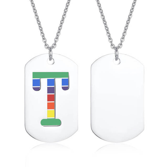 Wholesael Stainless Steel Rainbow Pride Dog Tag