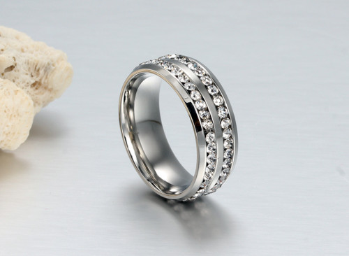 Wholesale Two Row CZs Stainless Steel Rings India