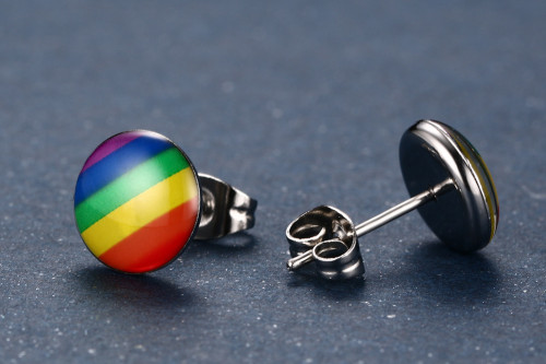 Wholesale Stainless Steel Pride Rainbow Earring