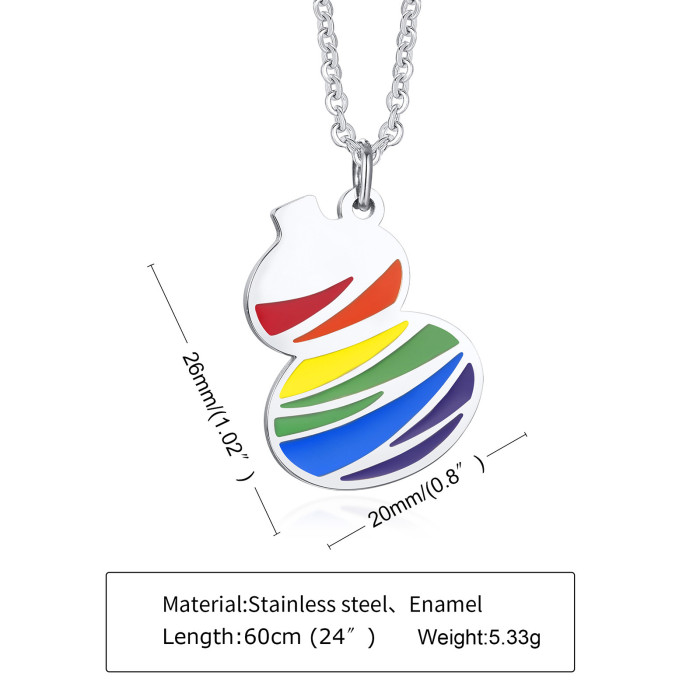 Wholesale Stainless Steel Gourd Rainbow Pendant