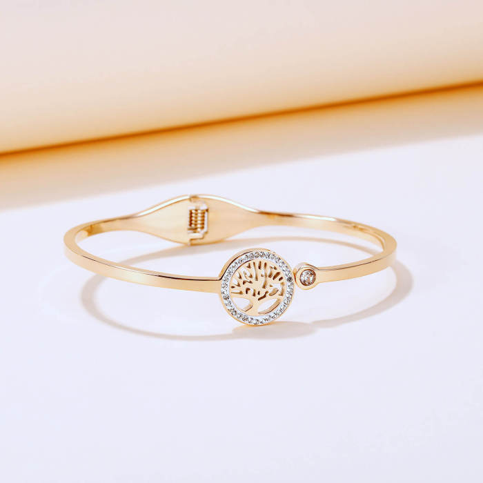 Wholesale Stainless Steel Life Tree Bangle for Women