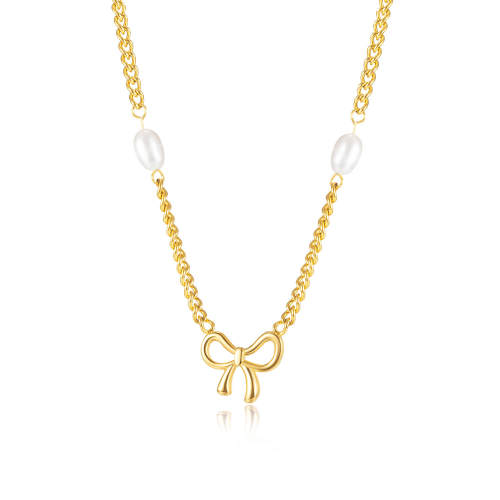 Wholesale Stainless Steel Necklace with Bowknot