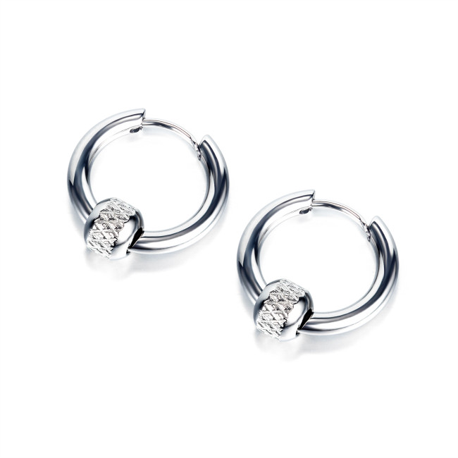 Wholesale Stainless Steel Hoop Earring with 5mm Bead