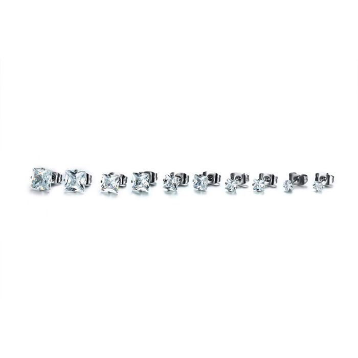 Stainless Steel CZ Earrings Sets Wholesale