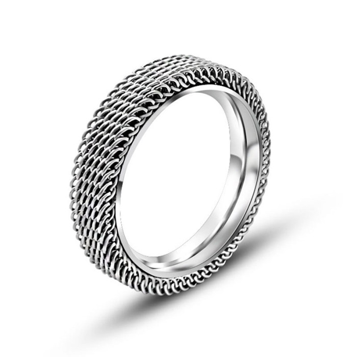 Wholesale Stainless Steel Mesh Tire Design Womens Biker Ring