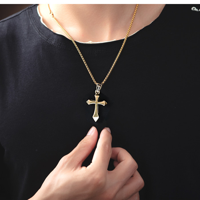 Wholesale Stainless Steel Jesus Charm Cross Chain Necklace
