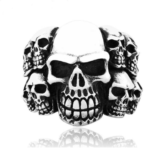 Wholesale Stainless Steel Grinningly Skulls Ring