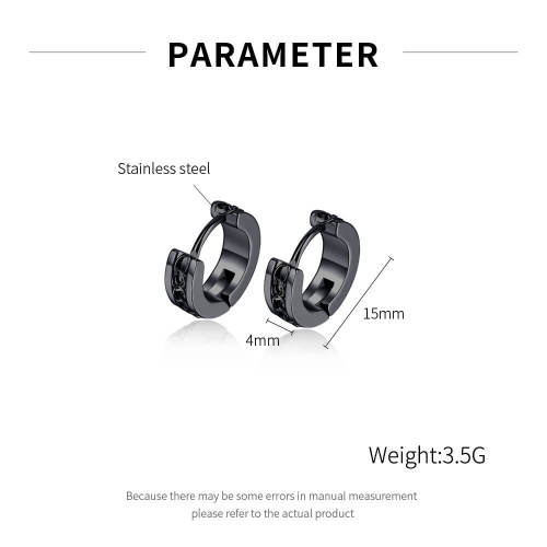 Wholesale Stainless Steel Chain Inlay Huggie Earring