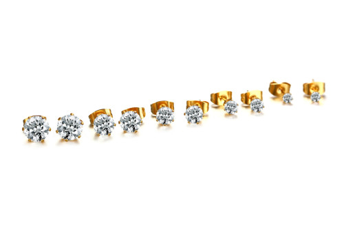 Stainless Steel CZ Stud Earrings Wholesale