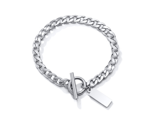 Wholesale Stainless Steel Personality Word Buckle Punk Bracelet