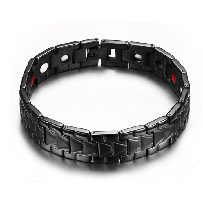 4 in 1 Black Stainless Steel Magnetic Therapy Bracelets