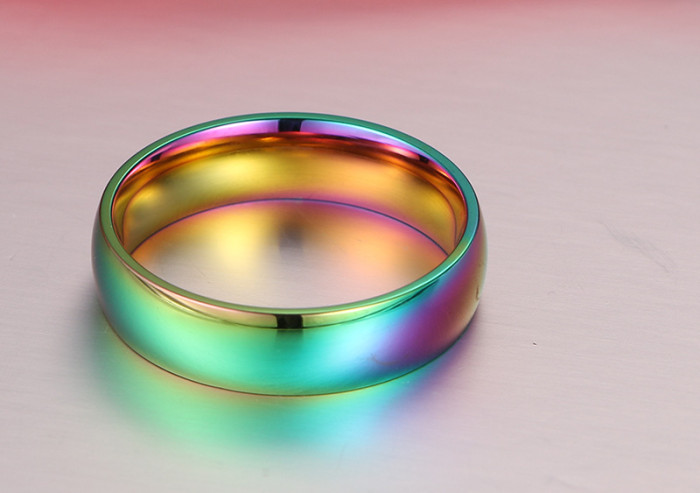 Stainless Steel Rainbow IP Ring Blanks for Engraving