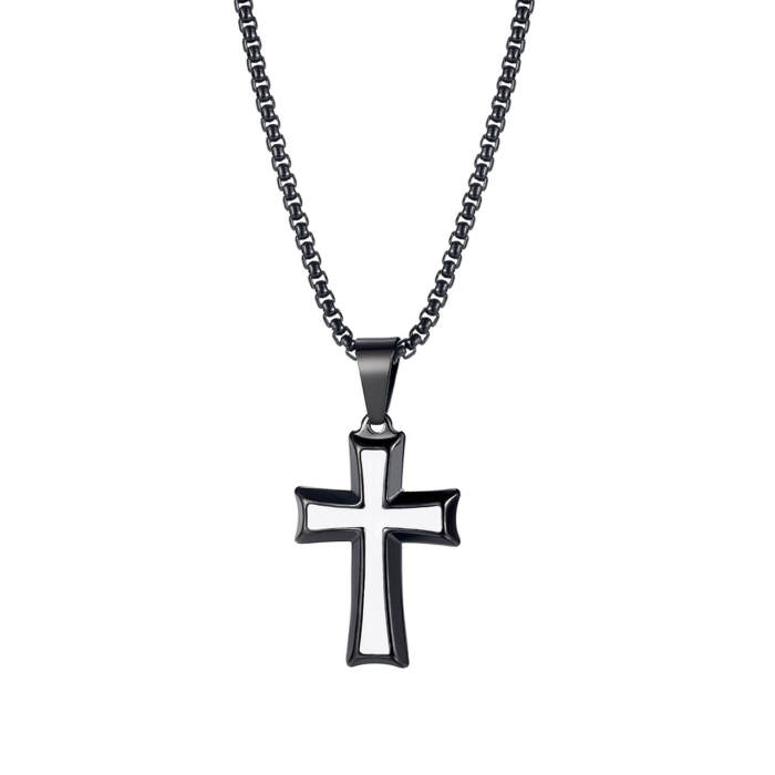 Wholesale Stainless Steel Two-tone Cross Pendant