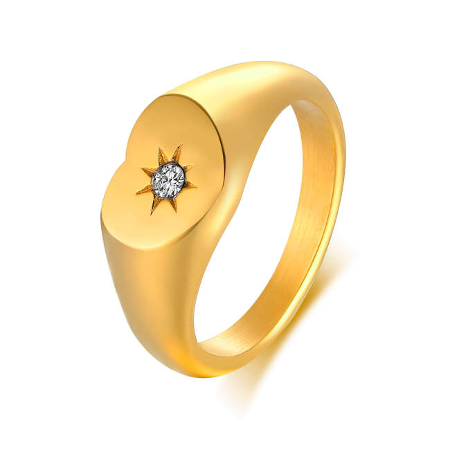Wholesale Stainless Steel Women Heart Rings