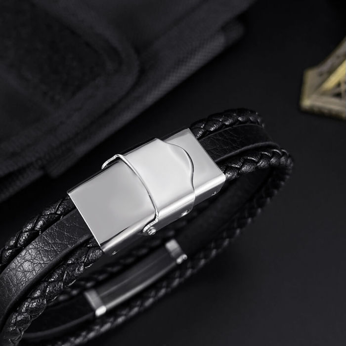 Wholesle Leather Personalised Mens Bracelet