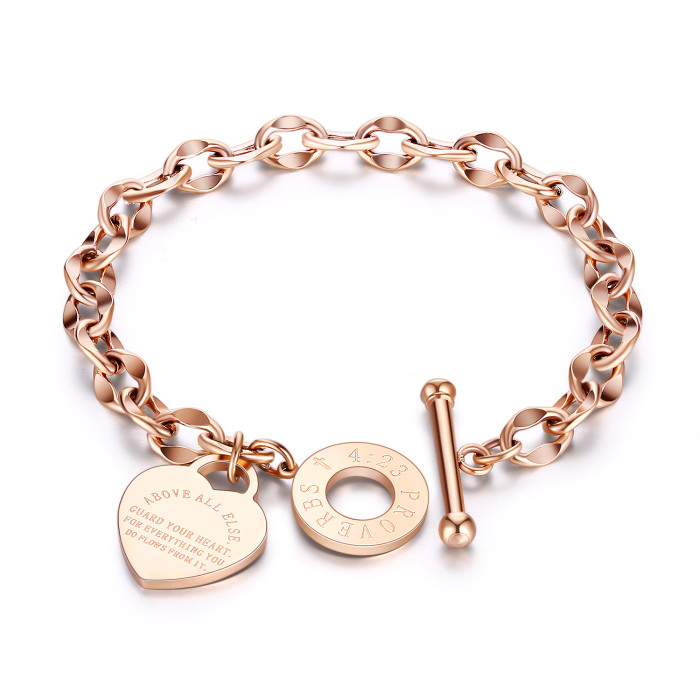 Wholesale Stainless Steel Trendy Cable Chain Bible Bracelet