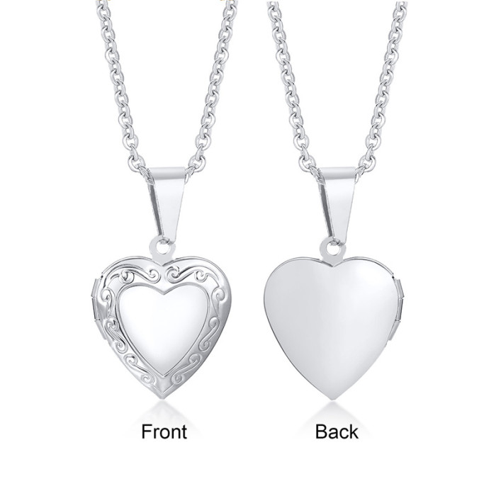 Wholesale Stainless Steel Heart Shape Custom Photo Frame Pendant