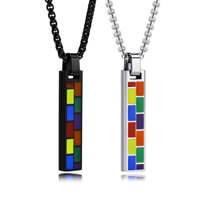 Wholesale Stainless Steel Rainbow Puzzle Pendant