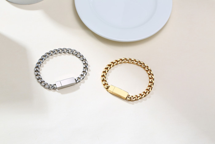 Wholesale Stainless Steel Women Curb Chain Bracelet