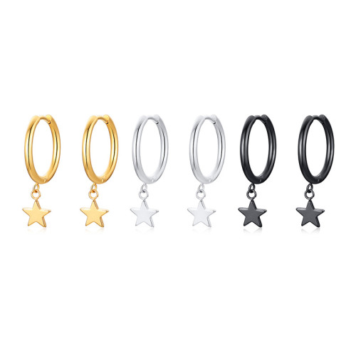 Wholesale Stainless Steel Dainty Star Hoop Earrings