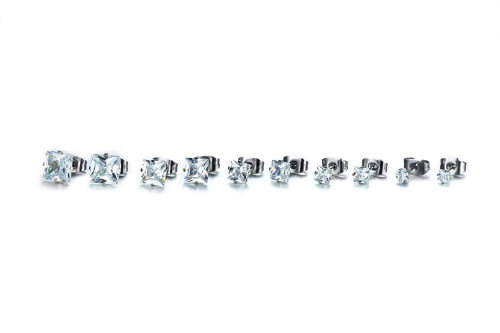 Stainless Steel CZ Earrings Sets Wholesale