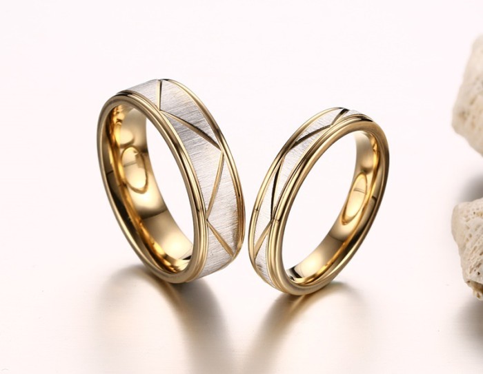 Wholesale Stainless Steel IP Gold Engagement Rings in China