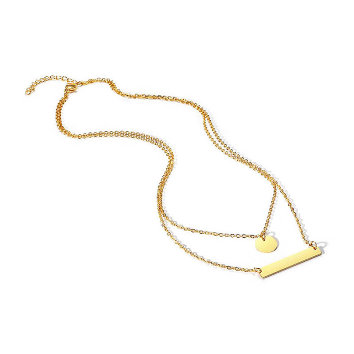 Wholesale Stainless Steel Womens Double Necklace Choker