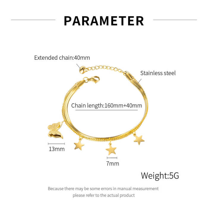 Wholesale Stainless Steel Women Bracelet with Stars