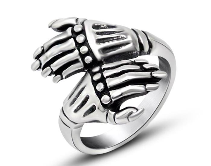 New Stainless Steel Skull Hand Ring