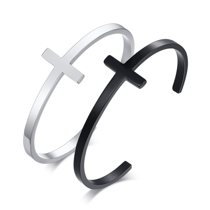 Wholesale Stainless Steel Bangle with Cross Charm