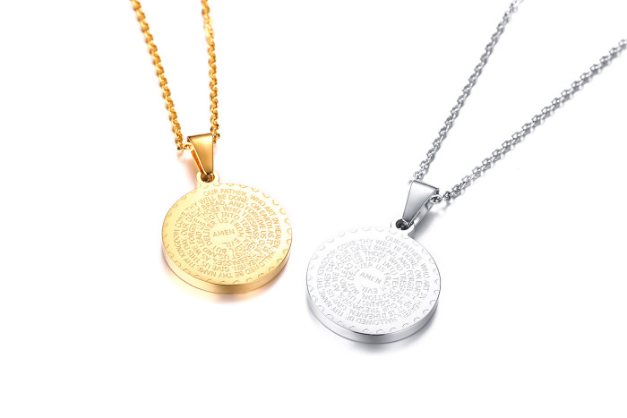 Wholesale Stainless Steel CZ Scripture Pendants