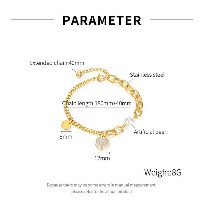 Wholesale Stainless Steel Women Bracelet with Heart